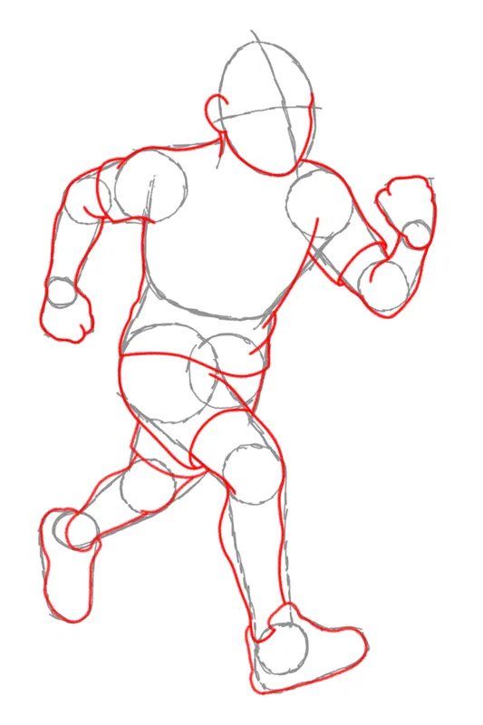 Running figure, pass 2: block in the body