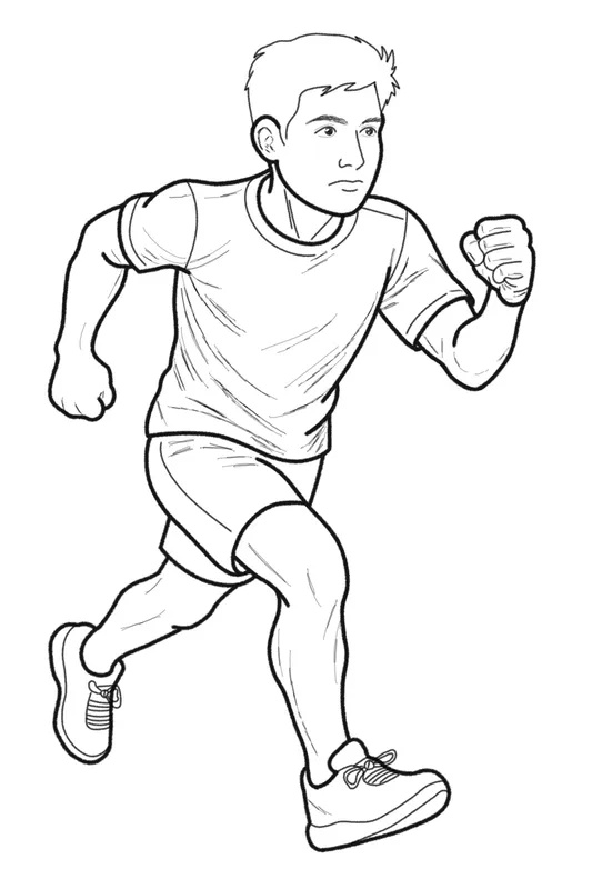 Running figure, pass 5: shade and finish