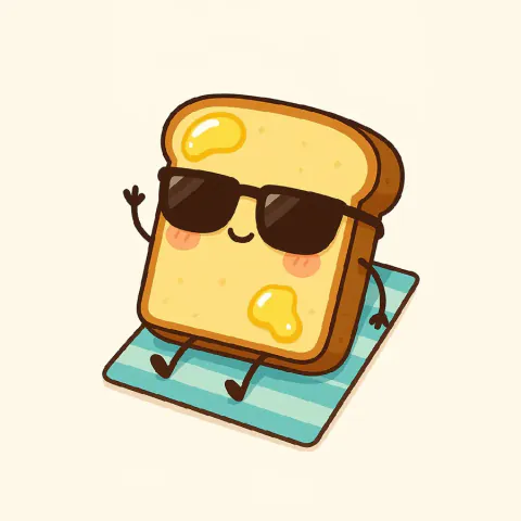 Smiling toast in sunglasses
